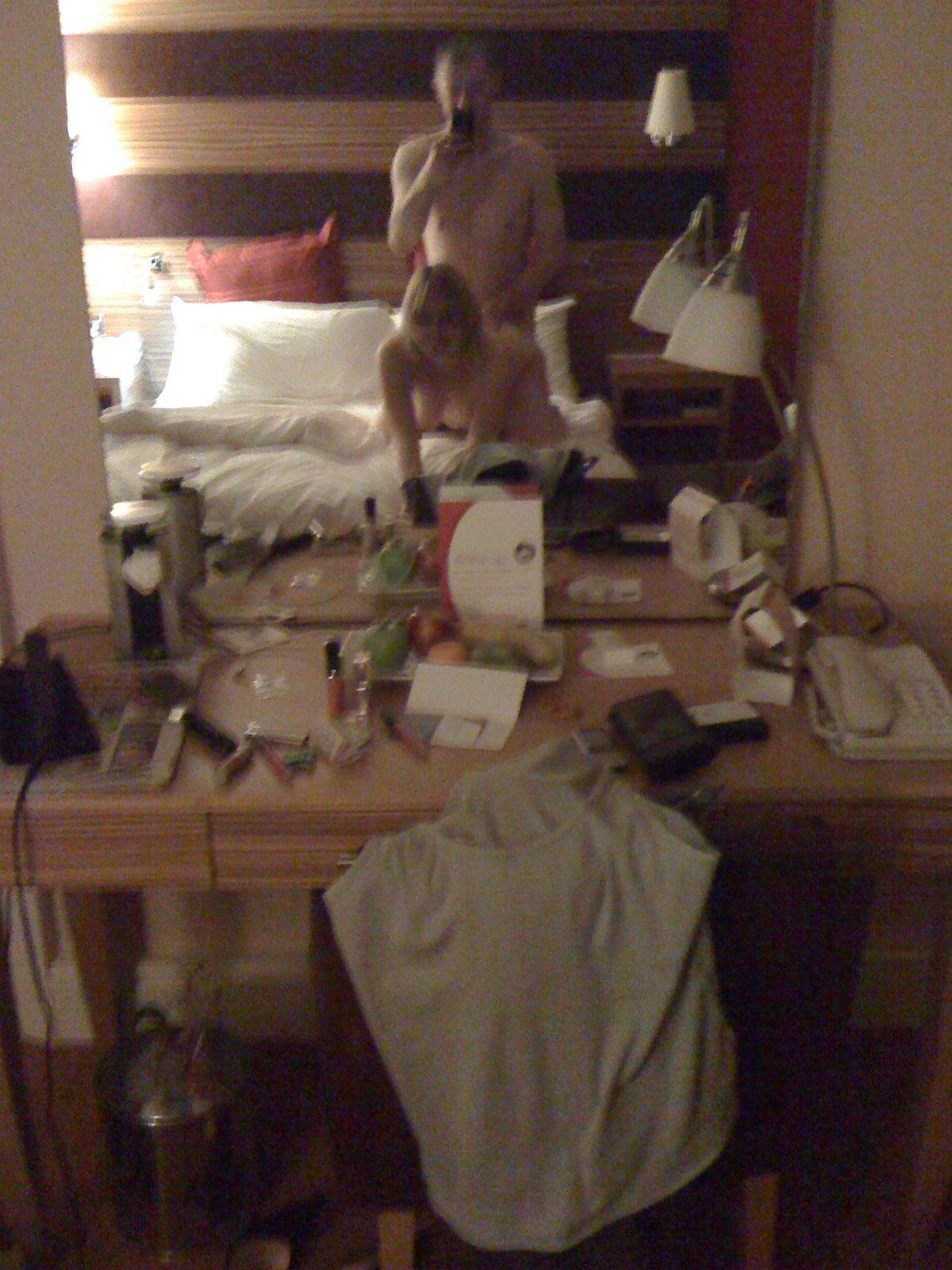 us having fun in hotel room