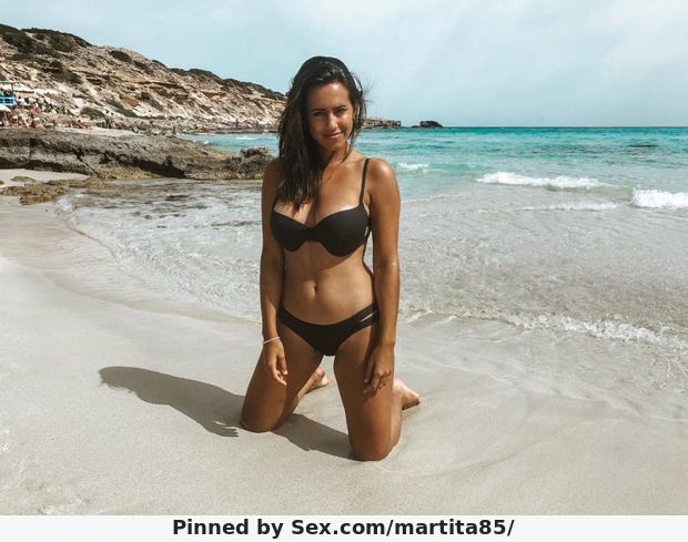 Spanish Marina Valdes in a black bikini