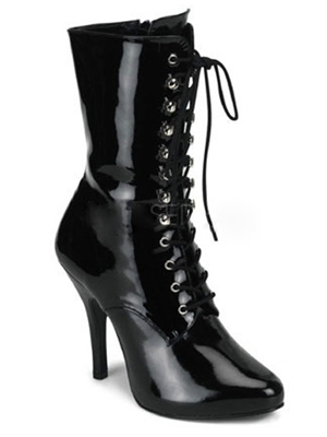 Plus Size Lingerie | Plus Size Shoes | Lace Up Patent Leather Boots | Hips & Curves