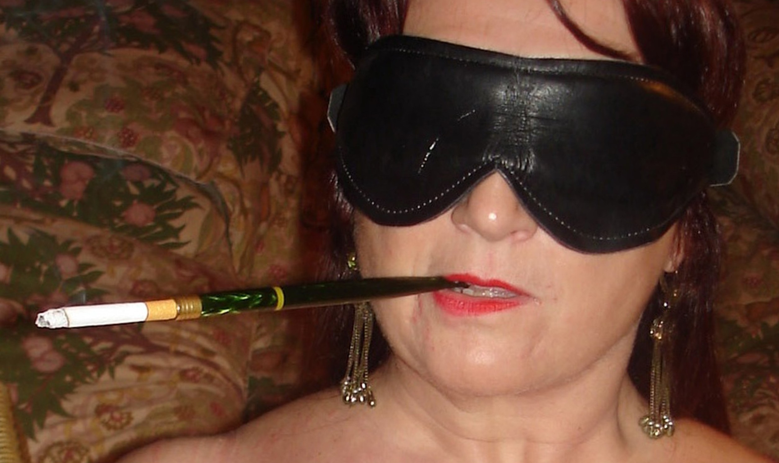 Bound, blindfolded and smoking