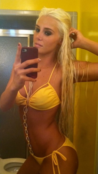 hot blonde in bikini selfshot